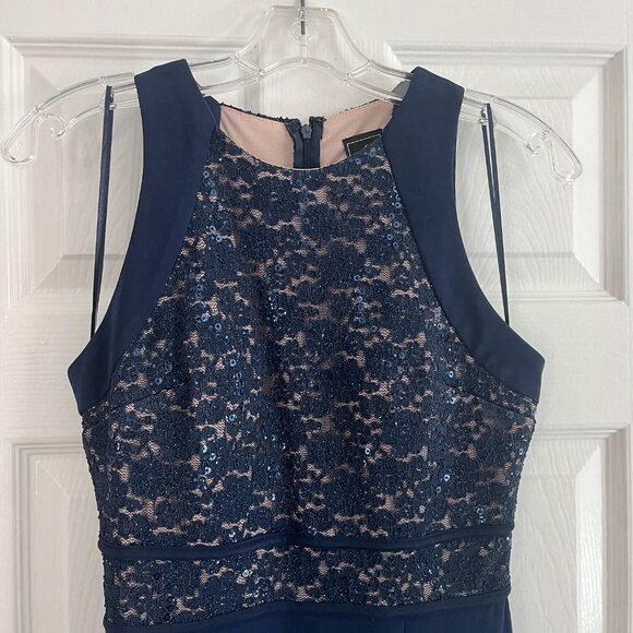 Formal evening Dress-Nightway Navy Blue Dress-Size 6 - Picture 2 of 9